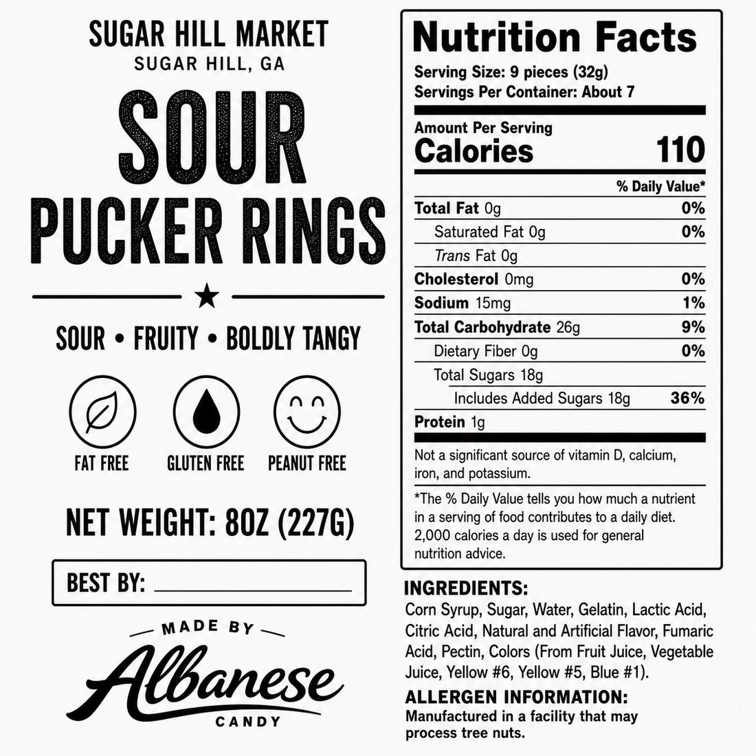 8oz Sour Mini Pucker Rings